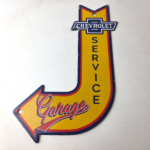 Vintage Chevrolet Sign – Porcelain Service Arrow Gas Oil Pump Chevy Garage Sign - Image 15