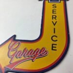 Vintage Chevrolet Sign – Porcelain Service Arrow Gas Oil Pump Chevy Garage Sign - Image 4
