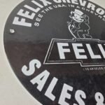 Vintage Chevrolet Sign – Service Gas Pump Chevy Felix the Cat Porcelain Sign - Image 6