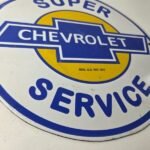 Vintage Chevrolet Sign – Super Service Automobile Motors Gas Pump Porcelain Sign - Image 11
