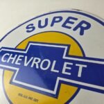 Vintage Chevrolet Sign – Super Service Automobile Motors Gas Pump Porcelain Sign - Image 12
