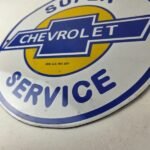 Vintage Chevrolet Sign – Super Service Automobile Motors Gas Pump Porcelain Sign - Image 14