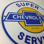 Vintage Chevrolet Sign – Super Service Automobile Motors Gas Pump Porcelain Sign - Image 6