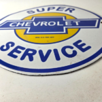 Vintage Chevrolet Sign – Super Service Automobile Motors Gas Pump Porcelain Sign - Image 10