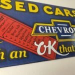 Vintage Chevrolet Sign – Used Cars Automobile Motors Gas Pump Porcelain Sign - Image 11