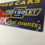 Vintage Chevrolet Sign – Used Cars Automobile Motors Gas Pump Porcelain Sign - Image 13