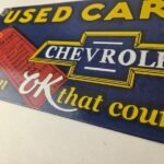Vintage Chevrolet Sign – Used Cars Automobile Motors Gas Pump Porcelain Sign - Image 14
