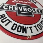 Vintage Chevrolet Sign – Warning, Automobile Motors Gas Pump Porcelain Sign - Image 11