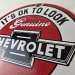Vintage Chevrolet Sign – Warning, Automobile Motors Gas Pump Porcelain Sign - Image 12