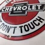 Vintage Chevrolet Sign – Warning, Automobile Motors Gas Pump Porcelain Sign - Image 14