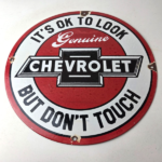 Vintage Chevrolet Sign – Warning, Automobile Motors Gas Pump Porcelain Sign - Image 15