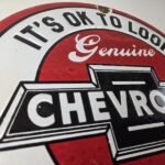 Vintage Chevrolet Sign – Warning, Automobile Motors Gas Pump Porcelain Sign - Image 5