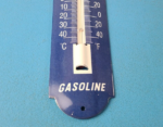 Vintage Chevron Gasoline Sign – Gas Pump Ad Sign on Porcelain Thermometer - Image 7