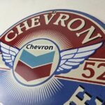 Vintage Chevron Gasoline Sign – Gas Pump Service Advertisement Porcelain Sign - Image 12