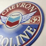 Vintage Chevron Gasoline Sign – Gas Pump Service Advertisement Porcelain Sign - Image 13