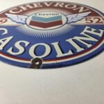 Vintage Chevron Gasoline Sign – Gas Pump Service Advertisement Porcelain Sign - Image 10
