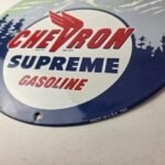 Vintage Chevron Gasoline Sign – See the West Gas Pump Service Porcelain Sign - Image 14
