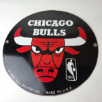 Vintage Chicago Bulls Sign – NBA Basketball Stadium Porcelain Gas Pump Sign - Image 15