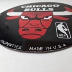 Vintage Chicago Bulls Sign – NBA Basketball Stadium Porcelain Gas Pump Sign - Image 10