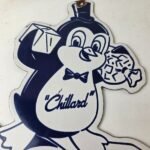 Vintage Chillard Ice Sign – Ice Cubes Chilly Willy Gas Service Porcelain Sign - Image 3