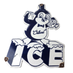 Vintage Chillard Ice Sign – Ice Cubes Chilly Willy Gas Service Porcelain Sign - Image 2