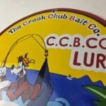 Vintage Chub Bait Caster Lures Sign – Cabin Fishing Porcelain Gas Pump Sign - Image 12