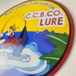 Vintage Chub Bait Caster Lures Sign – Cabin Fishing Porcelain Gas Pump Sign - Image 13