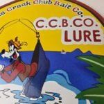 Vintage Chub Bait Caster Lures Sign – Cabin Fishing Porcelain Gas Pump Sign - Image 4