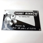 Vintage Chubby Minnow Sign – Fishing Lure Advertisement Porcelain Gas Pump Sign - Image 12