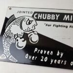 Vintage Chubby Minnow Sign – Fishing Lure Advertisement Porcelain Gas Pump Sign - Image 3