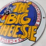 Vintage Chuck E Cheese Sign – Porcelain Gas Pump Service Station Sign - Image 13