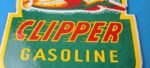 Vintage Clipper Gasoline Sign – Aircraft Airplane Gas Pump Porcelain Sign - Image 4