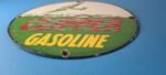 Vintage Clipper Gasoline Sign – Old Airplane Gas Pump Porcelain Sign - Image 11