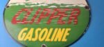 Vintage Clipper Gasoline Sign – Old Airplane Gas Pump Porcelain Sign - Image 12