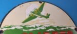 Vintage Clipper Gasoline Sign – Old Airplane Gas Pump Porcelain Sign - Image 5
