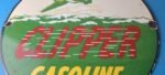Vintage Clipper Gasoline Sign – Old Airplane Gas Pump Porcelain Sign - Image 4