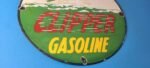 Vintage Clipper Gasoline Sign – Old Airplane Gas Pump Porcelain Sign - Image 7