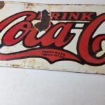 Vintage Coca Cola Porcelain Sign – Advertising Gas Pump Shop Soda Sales Sign - Image 3