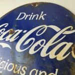 Vintage Coca Cola Porcelain Sign – Drink Delicious Soda Beverage Gas Pump Sign - Image 12