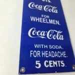 Vintage Coca Cola Porcelain Sign – Drink Soda Bottles Gas Pump Service Sign - Image 12