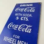 Vintage Coca Cola Porcelain Sign – Drink Soda Bottles Gas Pump Service Sign - Image 13