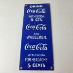 Vintage Coca Cola Porcelain Sign – Drink Soda Bottles Gas Pump Service Sign - Image 16
