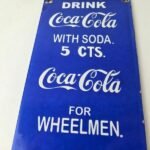 Vintage Coca Cola Porcelain Sign – Drink Soda Bottles Gas Pump Service Sign - Image 3