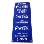 Vintage Coca Cola Porcelain Sign – Drink Soda Bottles Gas Pump Service Sign - Image 2