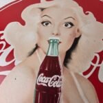 Vintage Coca-Cola Porcelain Sign – Gas Pump Plate Service Route 66 Diner Sign - Image 3