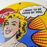 Vintage Coca Cola Porcelain Sign – Gas Pump Service Marilyn Monroe Sign - Image 12