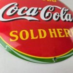 Vintage Coca Cola Porcelain Sign – Ice Cold Soda Bottles Gas Sign - Image 11