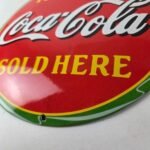 Vintage Coca Cola Porcelain Sign – Ice Cold Soda Bottles Gas Sign - Image 14