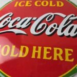 Vintage Coca Cola Porcelain Sign – Ice Cold Soda Bottles Gas Sign - Image 4