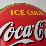 Vintage Coca Cola Porcelain Sign – Ice Cold Soda Bottles Gas Sign - Image 5
